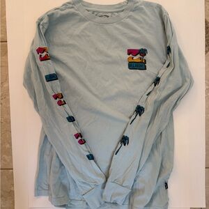 Billabong Light Blue Graphic Long Sleeve Tee
